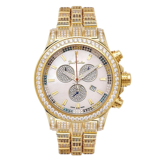 Joe Rodeo Diamond Men's Watch - MASTER PILOT gold 26.7 ctw