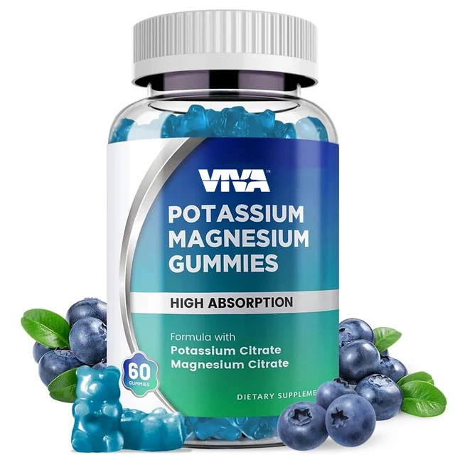 Potassium Magnesium 60-Gummies Dietary Supplement