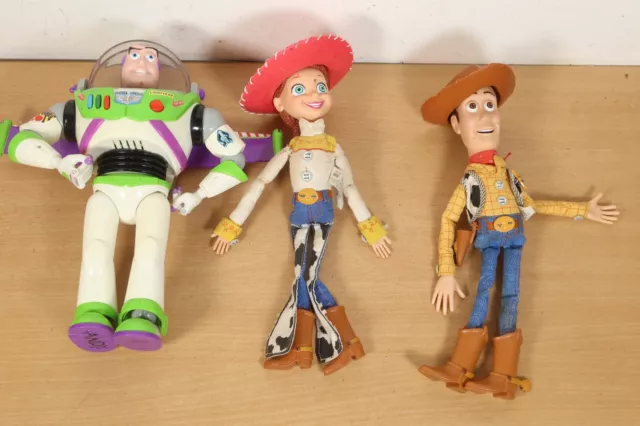 Toy Story Large Figure Bundle Talking Buzz Lightyear Woody Jessie Hats Vintage
