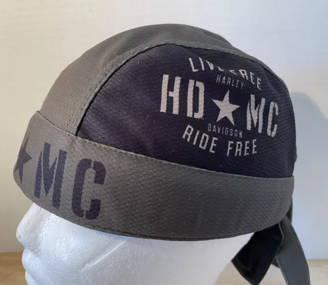 HARLEY DAVIDSON Motorcycles Nylon SKULL CAP Live Free - Ride Free HD MC Made USA