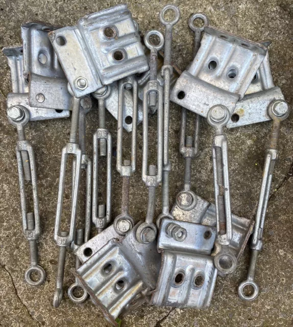 10 X GALVANISED EYE EYE TURNBUCKLE FENCE WIRE ROPE TENSIONER Reclaimed