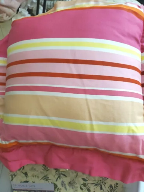 Tommy Hilfiger "Taylor Pink" Toss Pillows Pink Stripes 2 Pillows 18" Square New