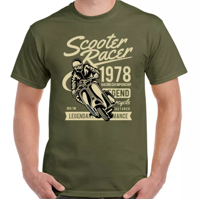 Scooter T-Shirt Coureur Hommes Drôle Mod Lambretta Vespa Paul Weller Vélo Logo