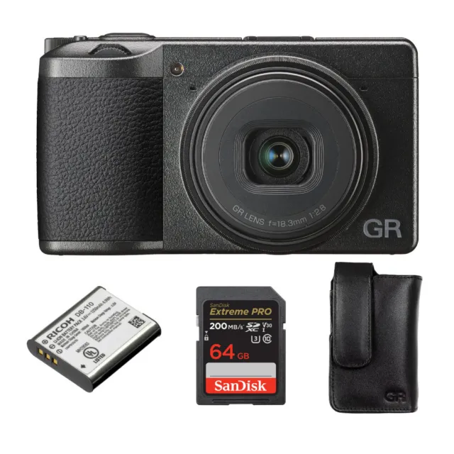 Ricoh GR III Premium Compact Digital Camera w/ Spare DB-110 Battery & 64GB Card