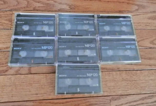 Lot of 7 Sony MP 120 8mm Video Cassette Tapes Untested