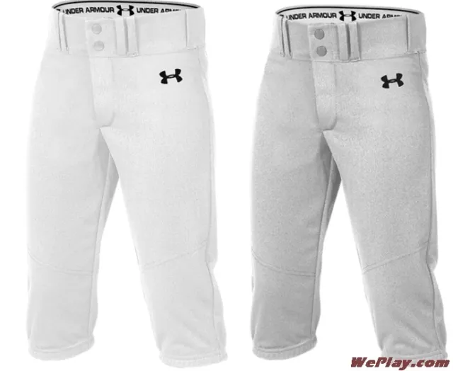 Under Armour Youth Kids Knicker Baseball Pants, Gray or White, UBP7KOY REG 35.00