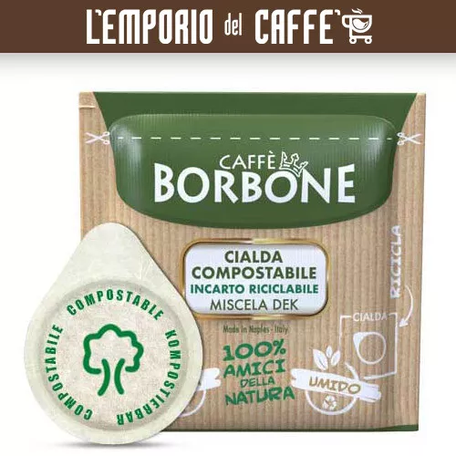 150 Cialde Carta ESE 44mm Compostabili Caffe Borbone Miscela Dek Decaffeinato