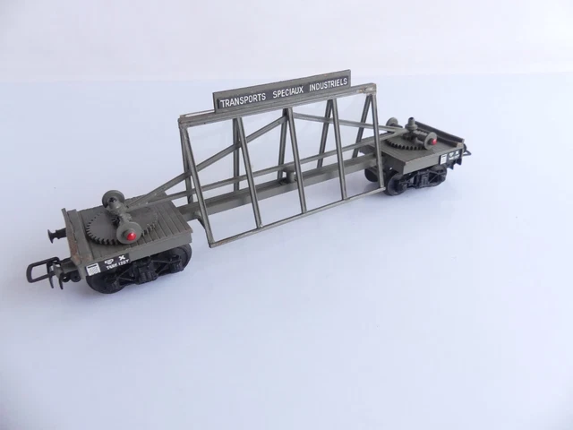 Maquette Train Saint-Gobain Wagon Plat HERIS HO Transport De Vitres