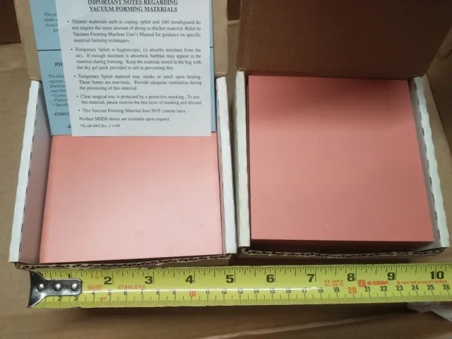 Keystone dental vacuum forming material 5x5, 55 sheets .060 thick, pink