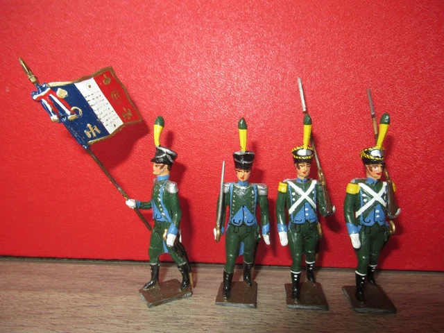 Cbg Mignot = 4 Soldats De L Infanterie Legere Italienne - 1Er Empire