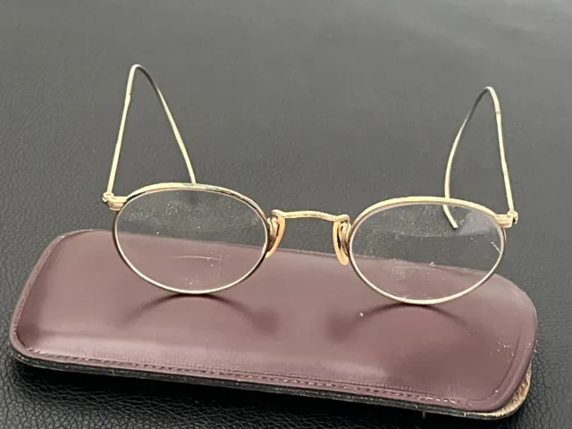 Vintage Bausch & Lomb 12k yellow gold filled eyeglasses frame case B&L Ful Vue