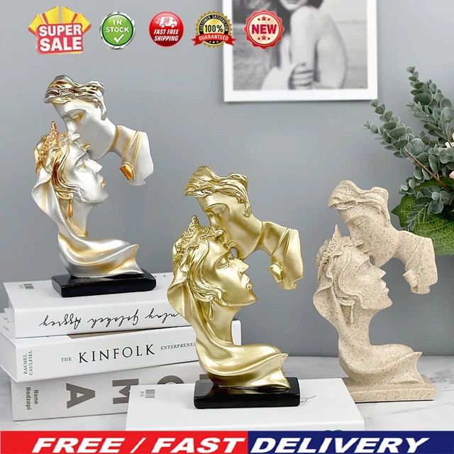 Resin Couple Kissing Statue Home Decor Abstract Couple Statue for Office Bedroom