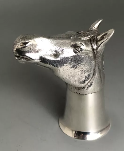 Modern Cast Silver Horses Head Stirrup Cup Royal Irish Sheffield 1973 423g ALZX