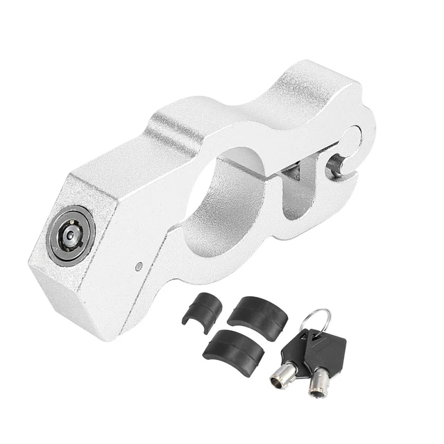 Moto Serrure Anti-vol Aluminium Alliage avec 2 Clés Argenté