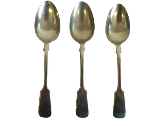 Silver Plated Desert Spoons Antique x 3 Daniel and Arter Ltd Nevada Vintage