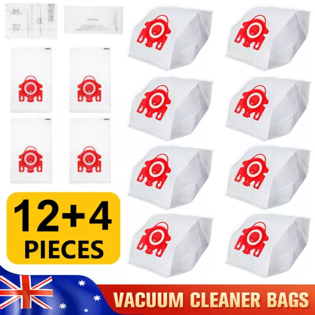 12 Vacuum Cleaner Bags For Miele FJM  Compact C1 C2 S4 S6 S291 S381 S571