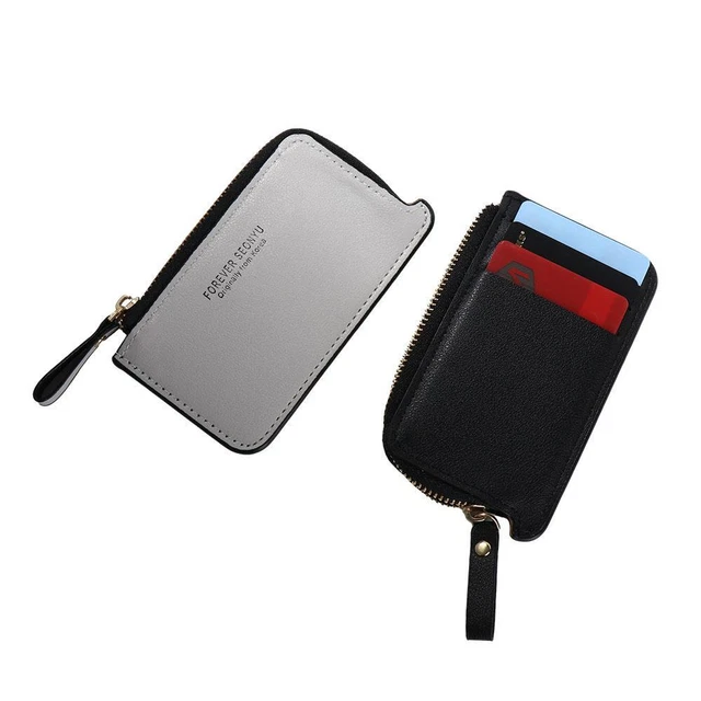 Portafoglio Yuomeaz Per 24 Carte - Blocco RFID - Compatto Con Cerniera - Portachiavi Integrato