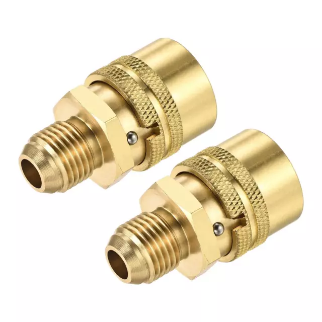 Brass 42mm Coupler Pipe Fitting 13.5mm ID x 9/16"-18 UNF with Locking 2Pcs
