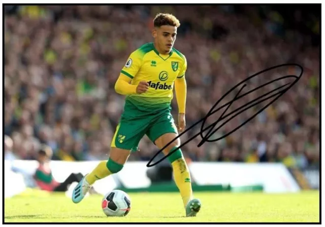 1424. Signed Max Aarons Norwich City Picture 6 (PRINTED AUTOGRAPH - A4)