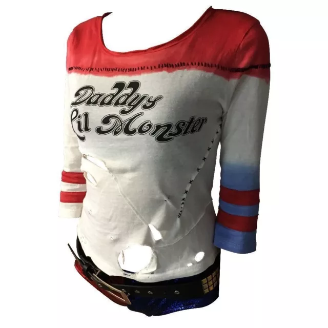 Harley Quinn T-shirt BELT Sequins Underwear Shorts Pants Suicide Squad Costume 2