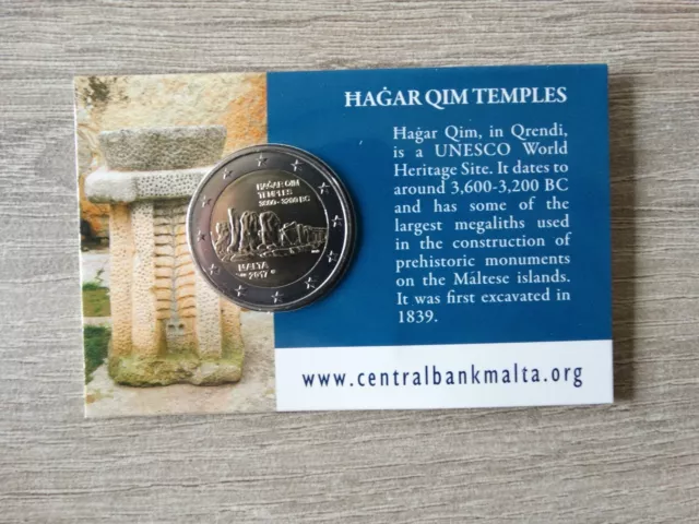 Original Coincard 2 Euro Gedenkmünze Malta 2017 "Hagar Qim" mit MZ MDP