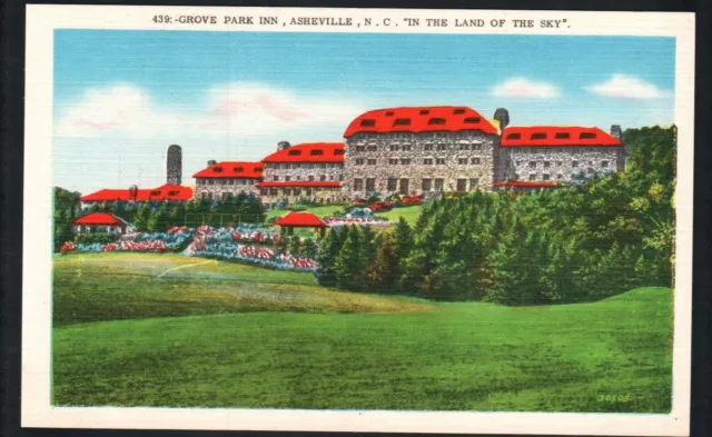 ASHEVILLE,  NC  *  GROVE PARK INN at FOOT of SUNSET MOUNTAIN * UNPOSTED LINEN