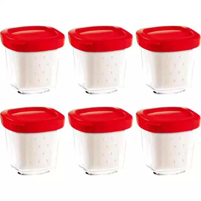 Lot de 8 pots à yaourt de 180 ml avec couvercle pour yaourtière - Tom Press
