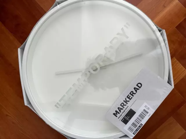 Virgil Abloh x IKEA MARKERAD - TEMPORARY Wanduhr Clock Off White - Neu 2019