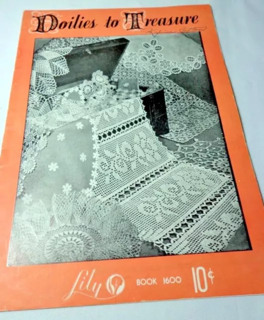 Vtg Lily 1600 Doilies To Treasure Cloverleaf Davenport Frilly Buffet Breakfast