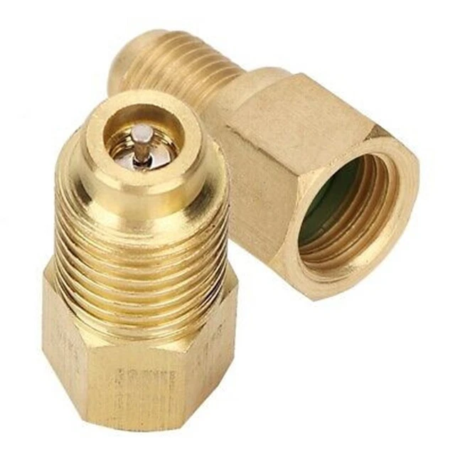 2 Adaptateurs R1234yf Avec Bobine Laiton R12 R22 R134a 1/4” SAE 1/2” ACME