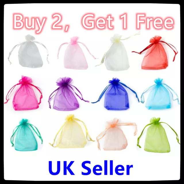 25-50 Pcs Organza Gift Bags Wedding Party Favour Xmas Jewellery Candy Pouches