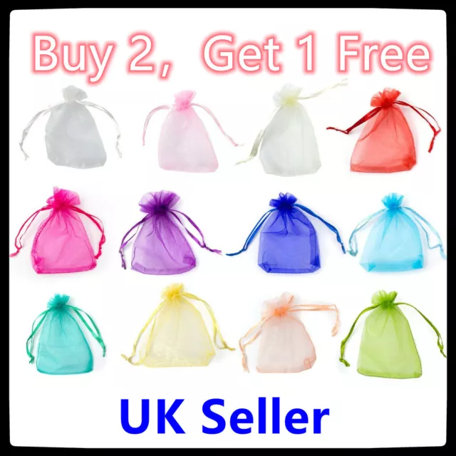 50 Pcs Organza Gift Bags Wedding Party Favour Xmas Jewellery Candy Pouches