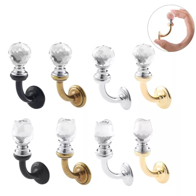 Crystal Glass Door Wall Hook Hardware Curtain Clothes Towel Hook Hanger Holder