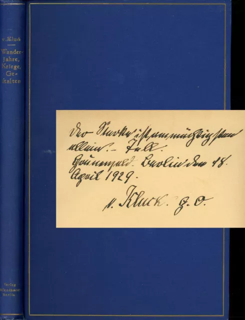 Alexander Heinrich Rudolph / Generaloberst Alexander von Kluck Signed 1st 1929