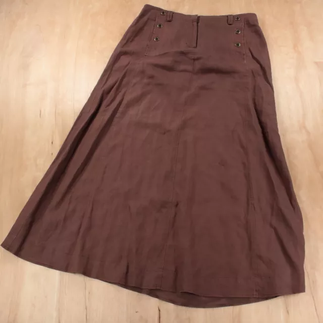 vtg CAROLE LITTLE linen a-line maxi skirt sz 8 button boho cottagecore 90s y2k