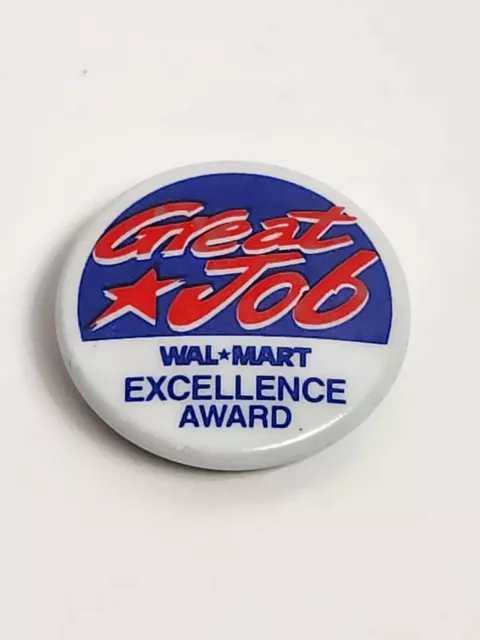 Walmart Employee Great Job Pin Excellence Award Wal-Mart Lapel Hat Pin Vintage