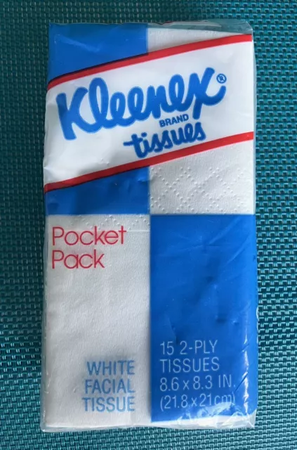 VTG 1987 NOS KLEENEX Pocket Pack Tissues Red White Blue Packing NIP Sealed