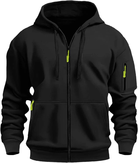 Felpe Con Cappuccio Da Uomo Con Cerniera A Maniche Lunghe Pullover