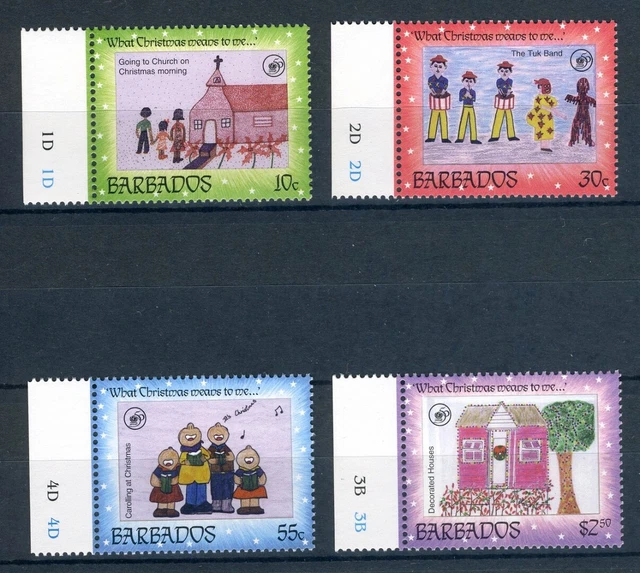 Barbados 910-13 postfrisch Weihnachten #IJ272