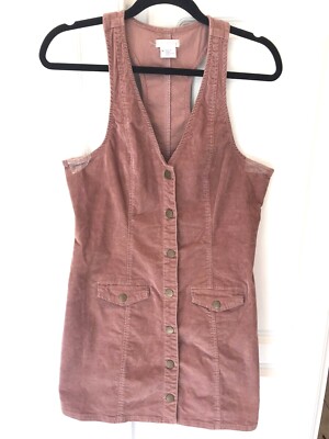 Urban Outfitters Cooperative Mauve Dress,Button Down Sleeveless Corduroy Sz:m