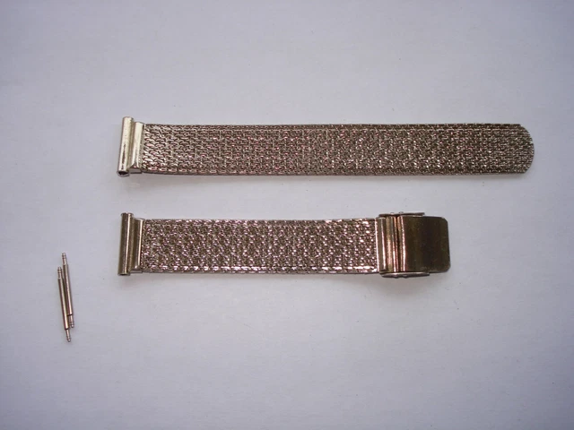 Bracelet De Montre Extensible En Inox Plaqué Or 18mm - Neuf De Stock, Compatible Avec Nombreuses Montres
