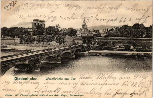 CPA AK DIEDENHOFEN - Moselbrucke mit Tor (255320)