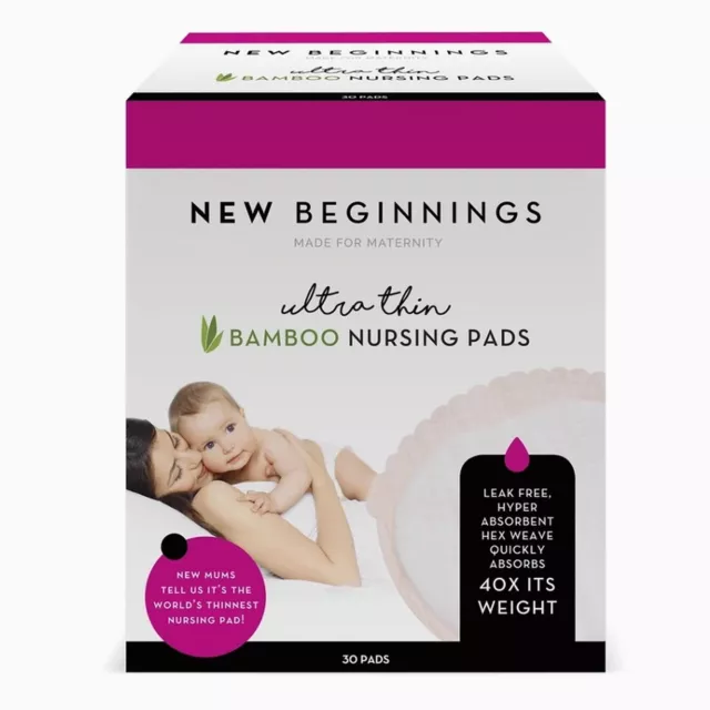 New Beginnings Bamboo U/T Disposable Breast Pad 30'S Ultra Thin Nursing Pads