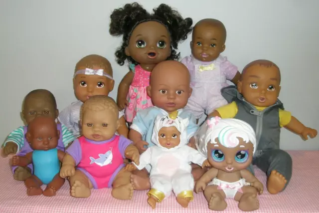 Adorable All Vinyl and Vinyl & Cloth African American Baby Doll Lot