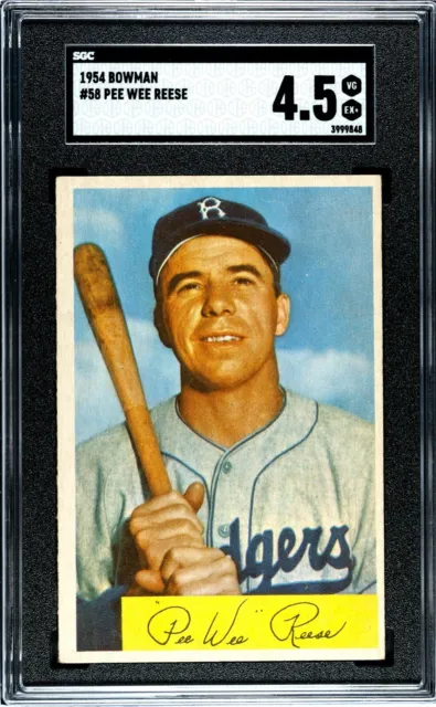 1954 Bowman #58 Pee Wee Reese SGC 4.5 Brooklyn Dodgers