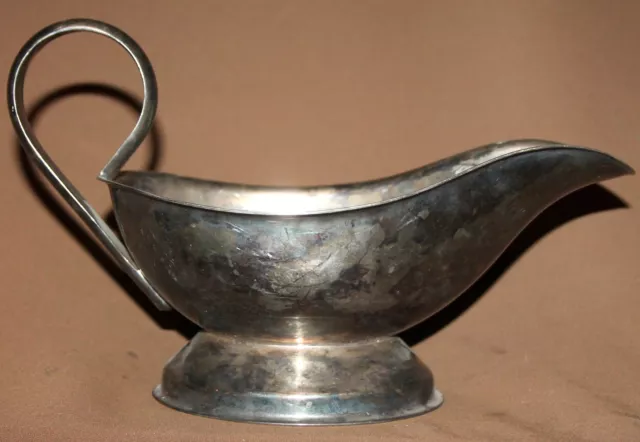 Vintage German Gebruder Hepp Silver Plated Gravy Sauce Boat