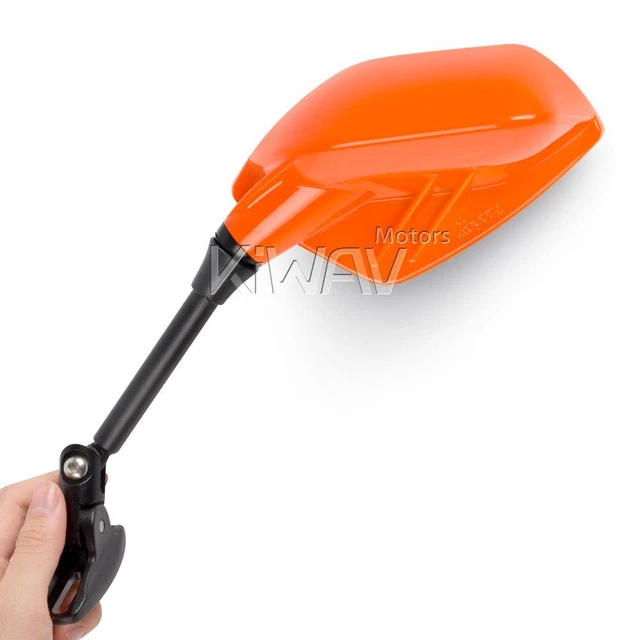 Retroviseur carenage orange FIN style convex pour Honda VFR 1200 11-13