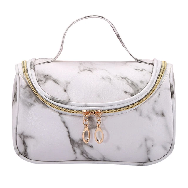 2 Pcs Marble Makeup Bag Shaving Kit Bag Travel Shower Bag Travel Cosmetic Bag