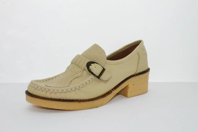 Donna Ragazza Scarpe Basse Tgl 35 Top Modell Pelle Vero Vintage 70's Bambini