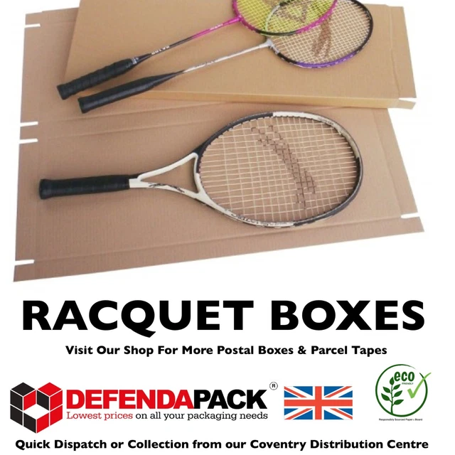 Box For Squash Racket TENNIS BADMINTON SQUASH Racket Racquet Postal Shipping Boxes 254 x 38 x ...